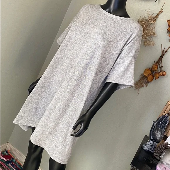Boohoo Heather Gray Glittery Sparkly T shirt Dress - Picture 4 of 12